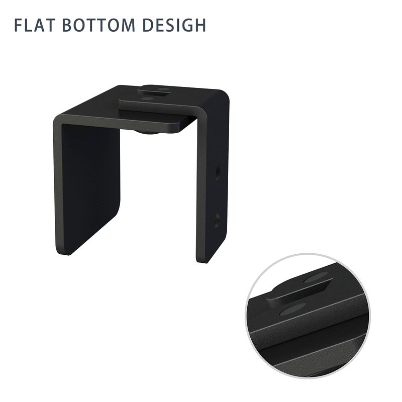 JUBEST Matte Black Floor Guide Wall Mount Sliding Barn Door Hardware Up to 1-3/4"W 1-7/8"H Set of 2 - Image 4